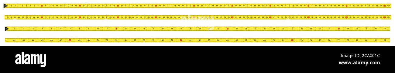 Yellow Measure Tape. Centimeter and Inch. Dual Scale. Ruler measuring  tapes. Vector long tape set for measure, inches and metric meters. Measure  Tool Stock Vector Image & Art - Alamy