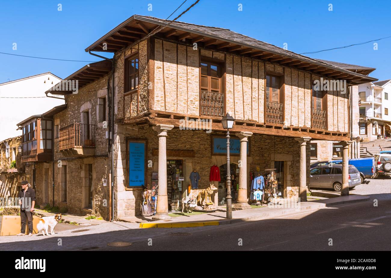 Traditional old houses of Puebla de Sanabria Stock Photo