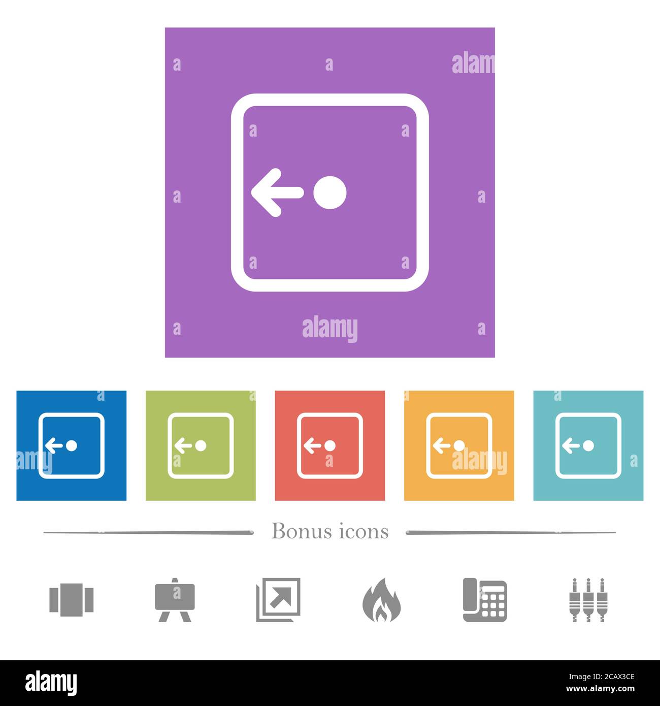 Move object left flat white icons in square backgrounds. 6 bonus icons ...