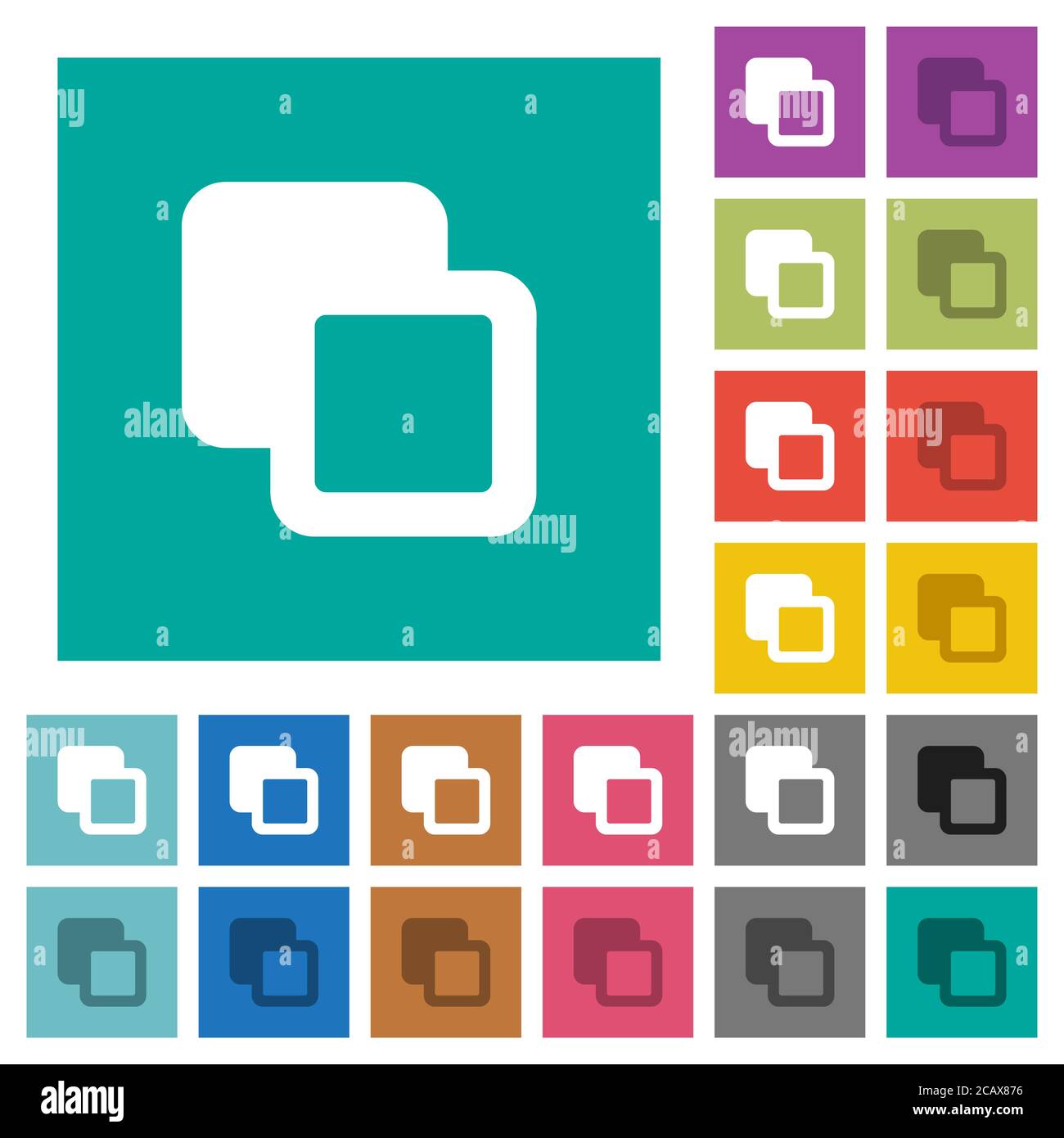 Subtract shapes multi colored flat icons on plain square backgrounds ...