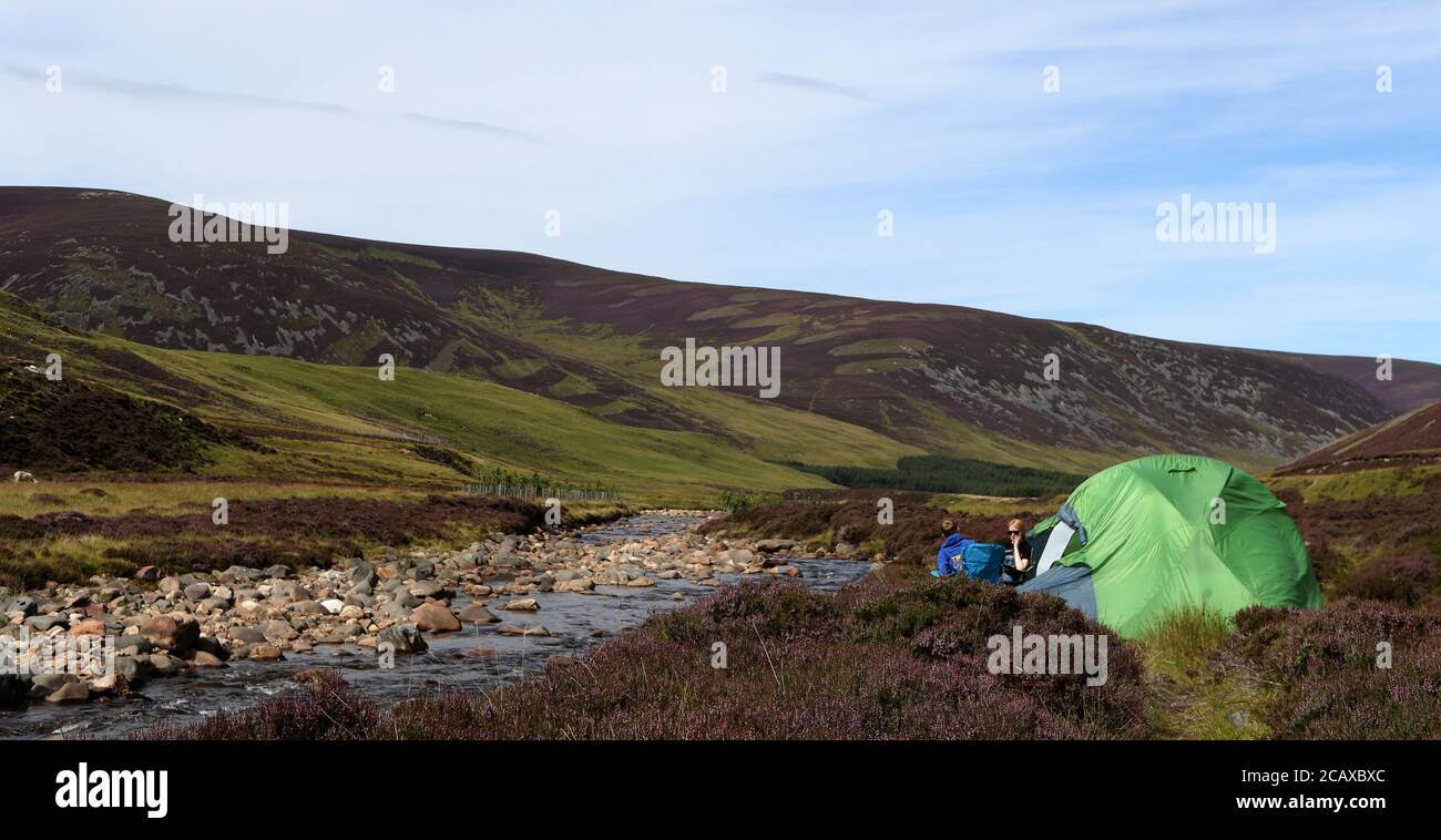 People Are Seen Wild Camping By Clunie Water Near Auchallater In Aberdeenshire Scotland Britain August 9 2020 Reuters Russell Cheyne Stock Photo Alamy