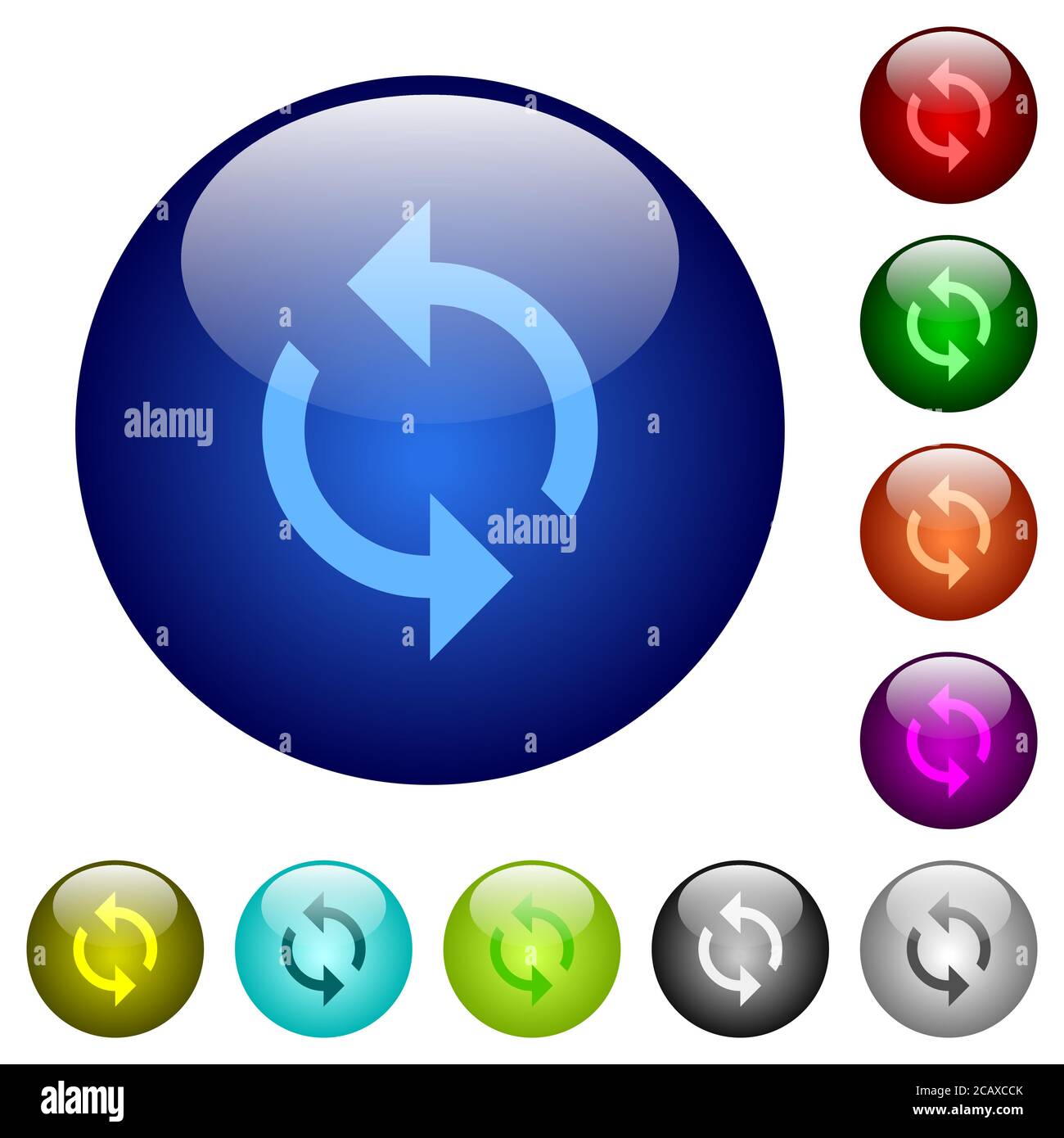 Programming loop icons on round color glass buttons Stock Vector Image ...