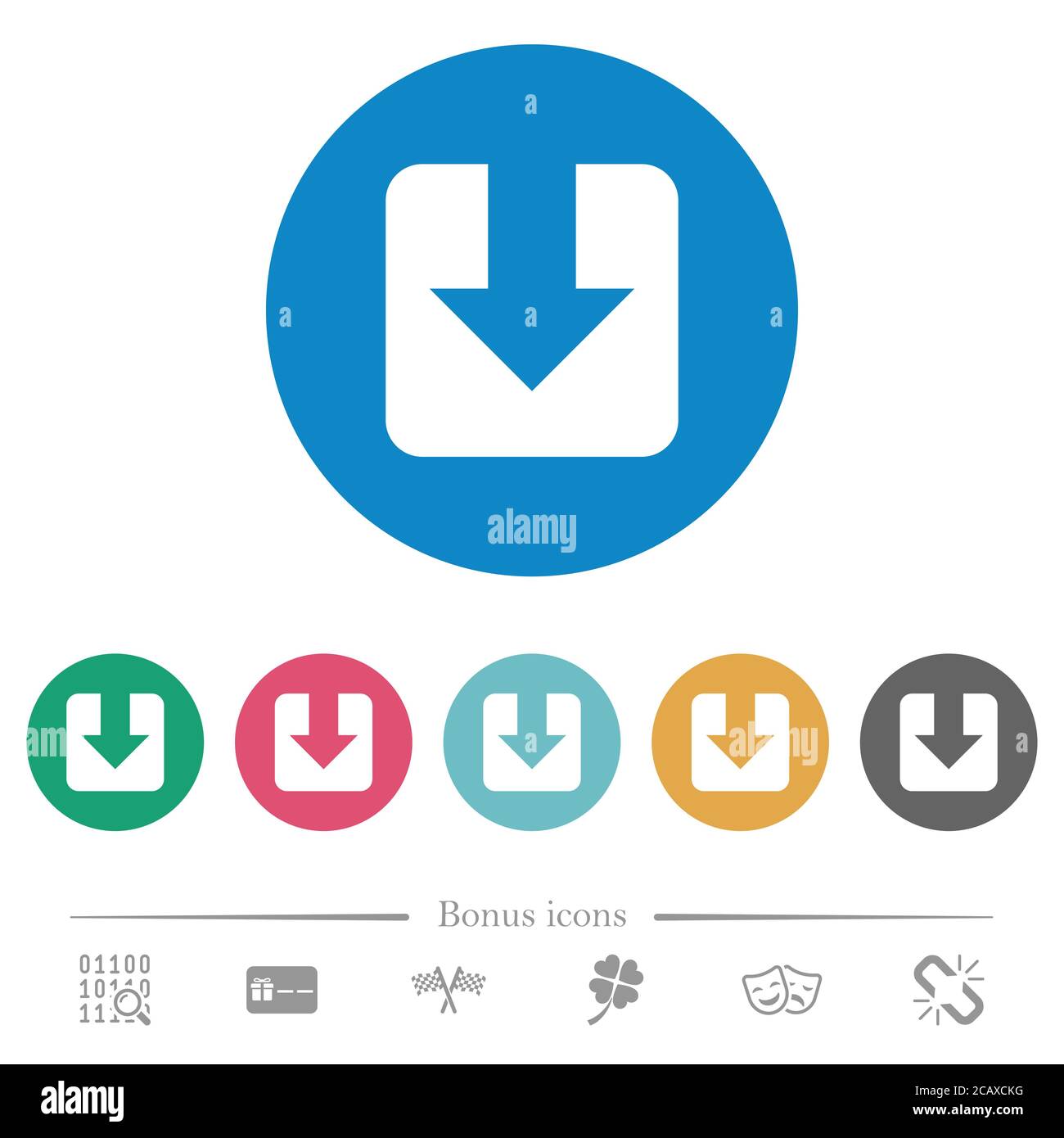 Download flat white icons on round color backgrounds. 6 bonus icons ...
