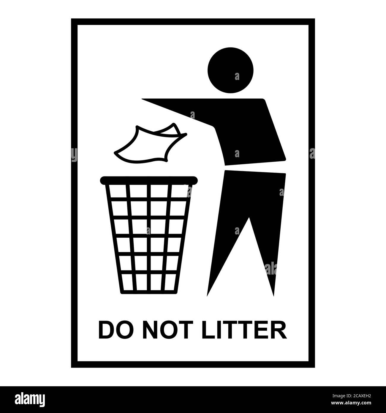Do not litter flat icon isolated on white background. Keep it clean vector illustration. Tidy symbol . Stock Vector