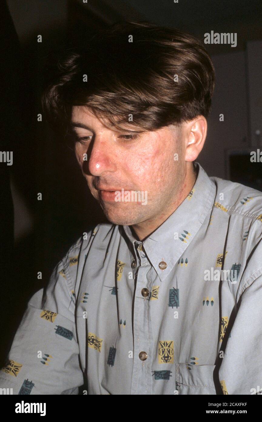 Will Sergeant From Echo The Bunnymen During An Interview With Wea Records London May 28 1987 Usage Worldwide Stock Photo Alamy