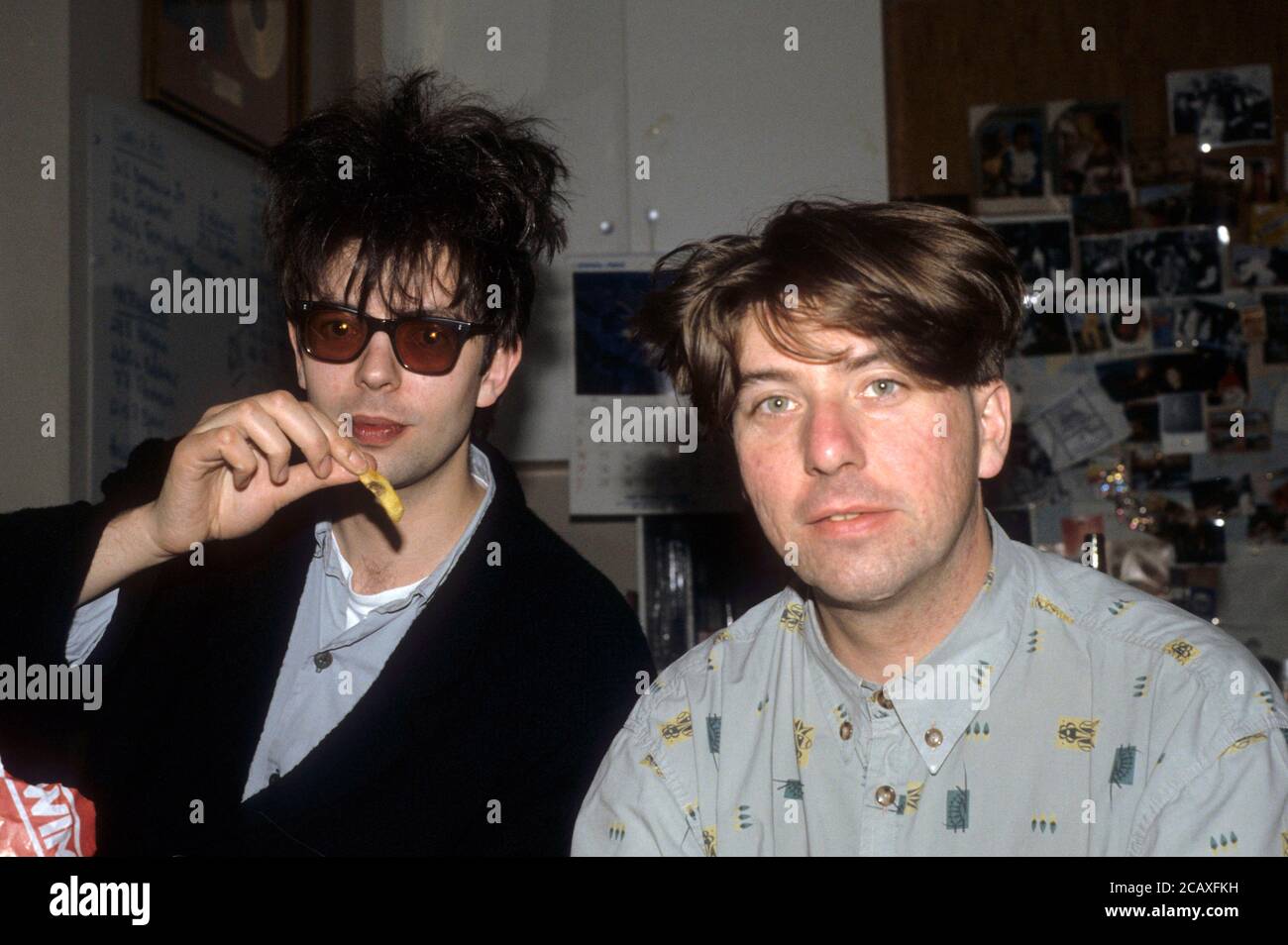 Ian Mcculloch And Will Sergeant Of Echo And The Bunnymen Play An Acoustic Gig And Sign Records To Celebrate The Launch Of Hmv S Digital Download Service At Hmv On Oxford Street London