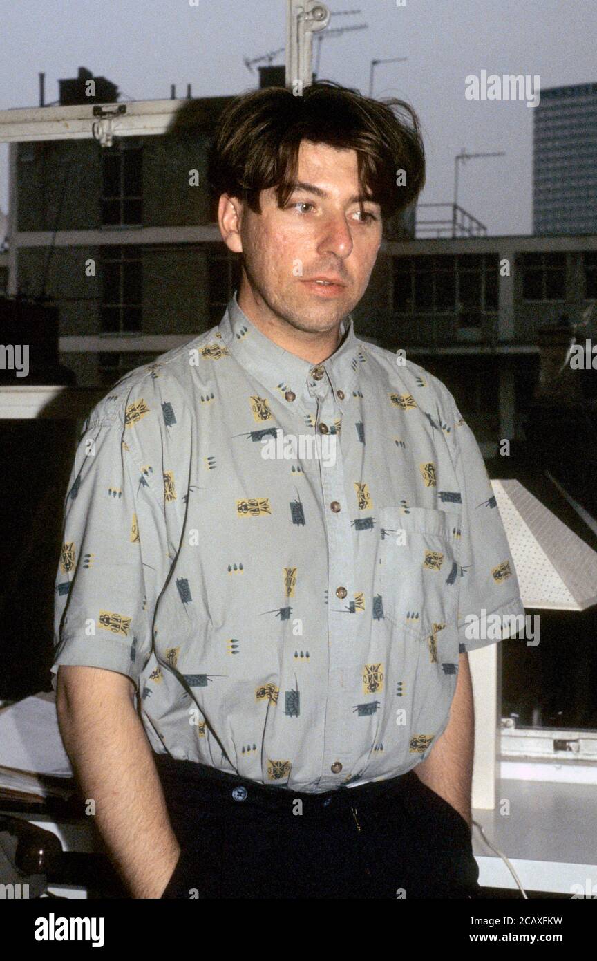 Will sergeant from Echo & the Bunnymen during an interview with WEA Records. London, May 28, 1987 | usage worldwide Stock Photo