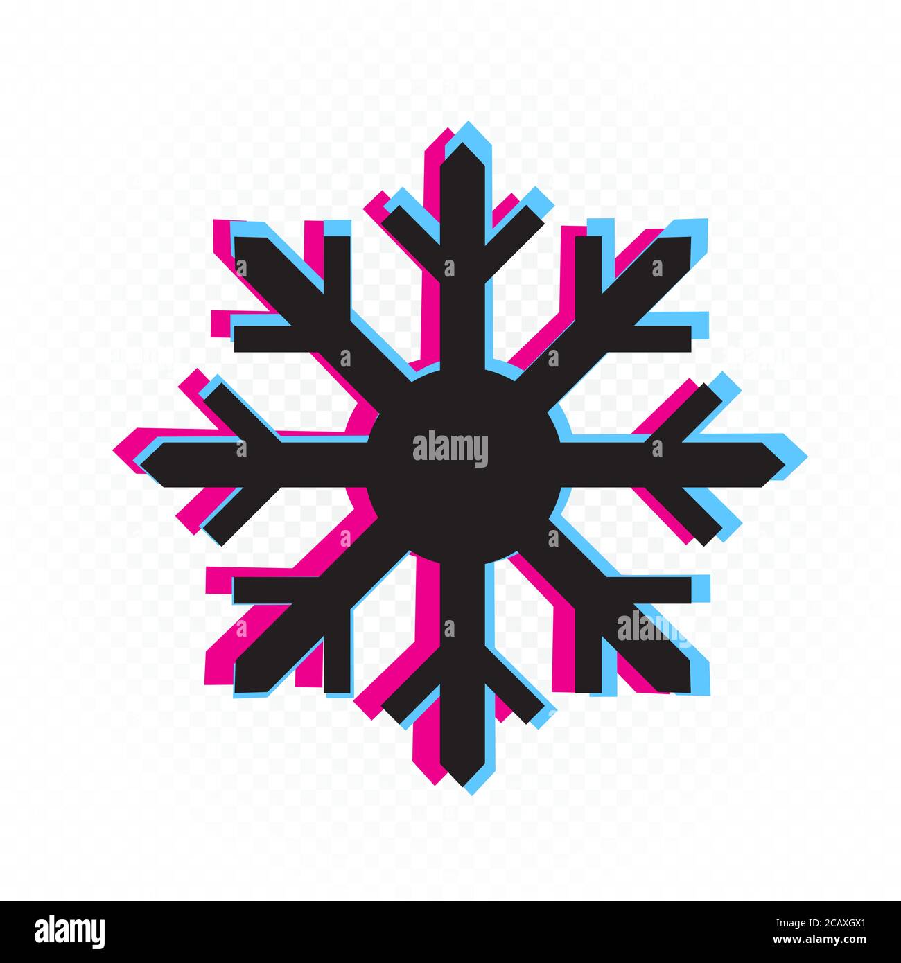 glitch snow sign on white background Stock Vector