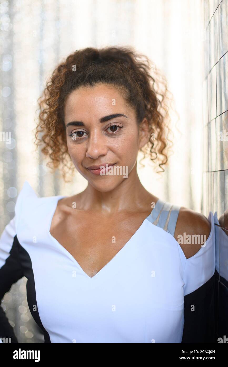 Dresden, Germany. 07th Aug, 2020. Nadja Benaissa is on stage in the  open-air theatre Junge Garde. The former No-Angels singer will perform in  Dresden this evening for the first time with the