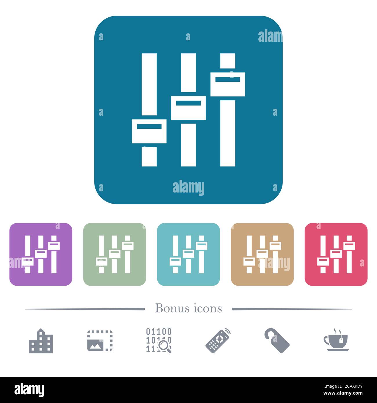 Adjust white flat icons on color rounded square backgrounds. 6 bonus ...