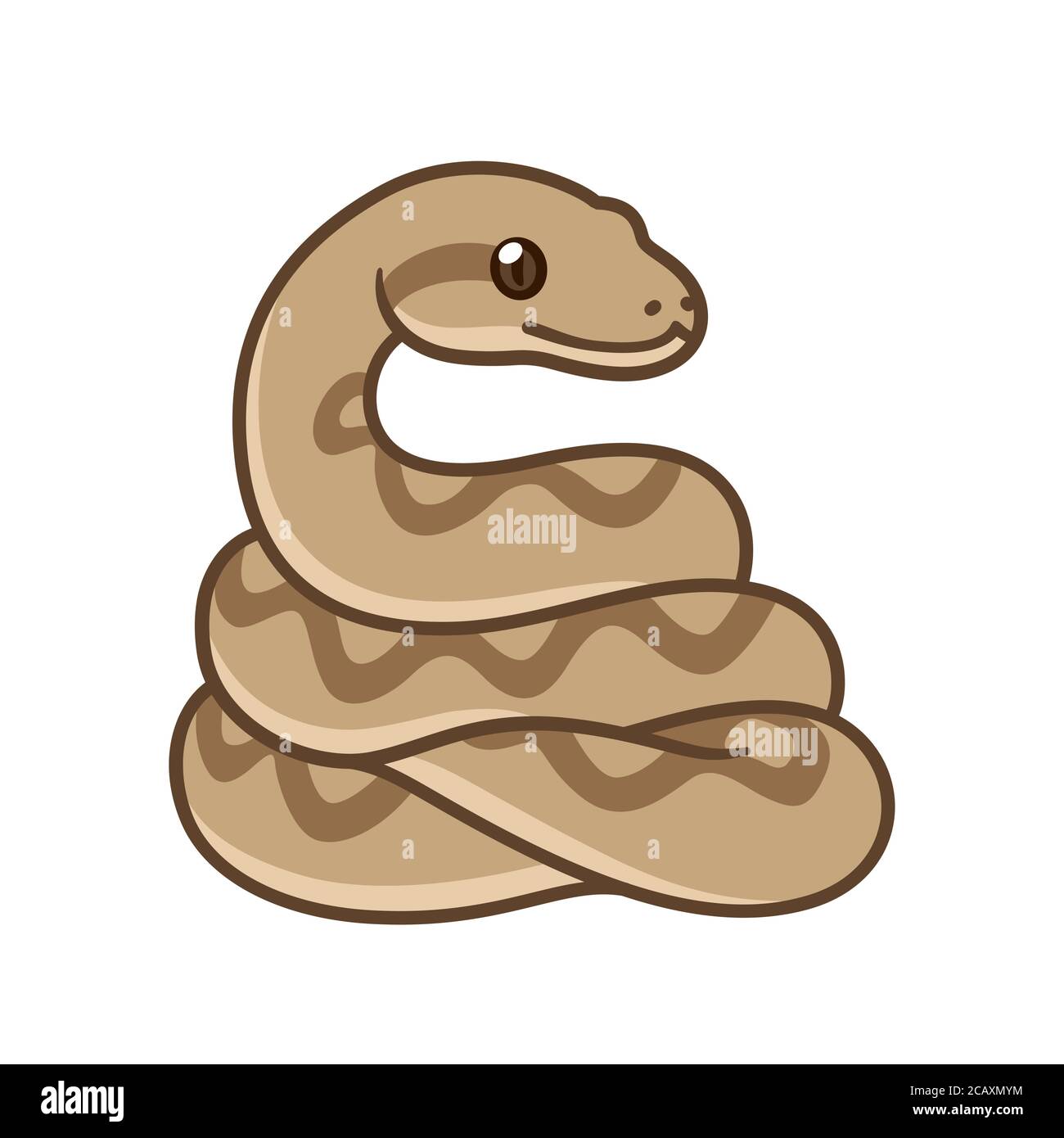 Cute cartoon snake drawing. Brown ball python or boa constrictor. Isolated  vector clip art illustration Stock Vector Image & Art - Alamy