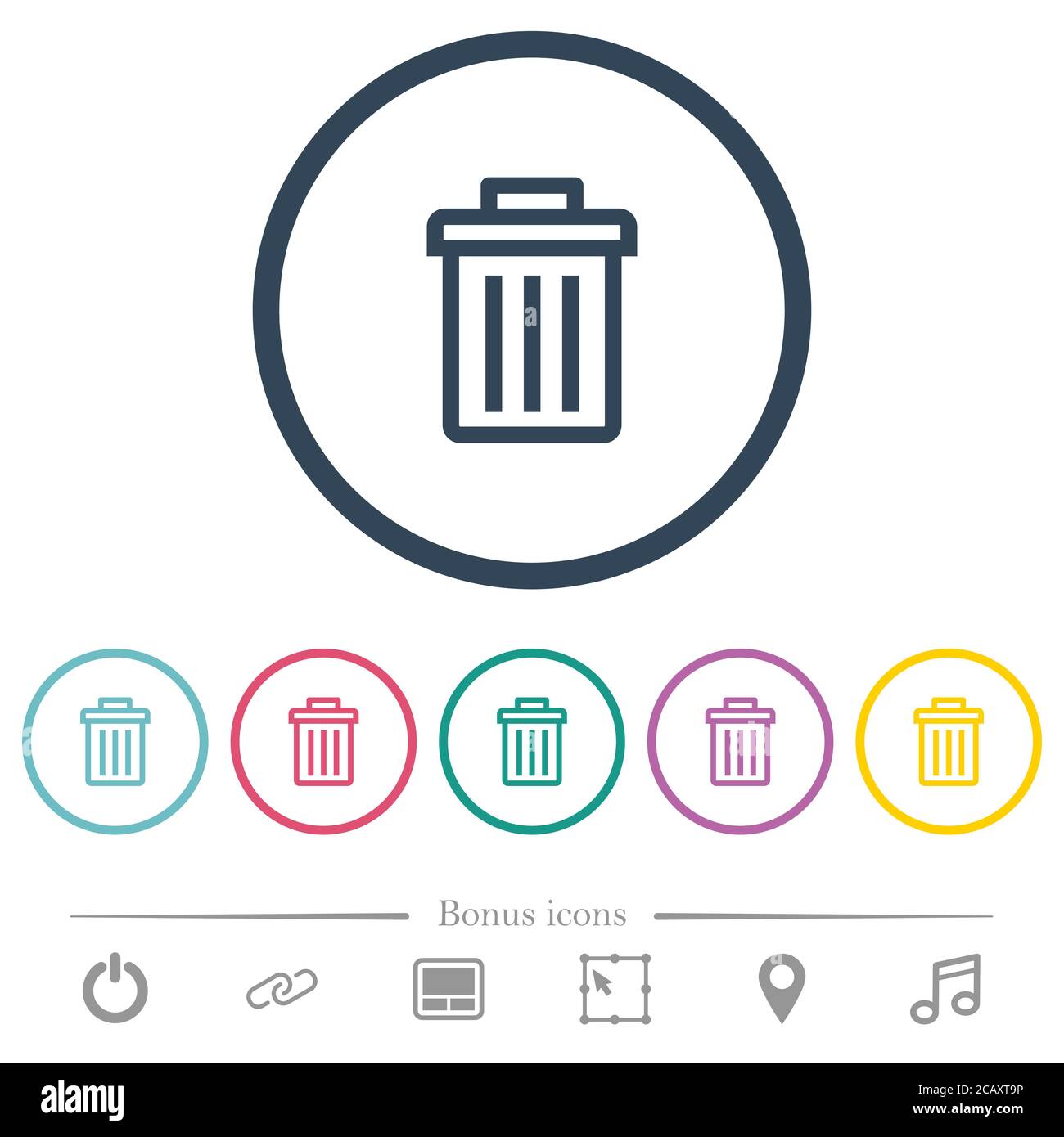 Delete flat color icons in round outlines. 6 bonus icons included Stock ...