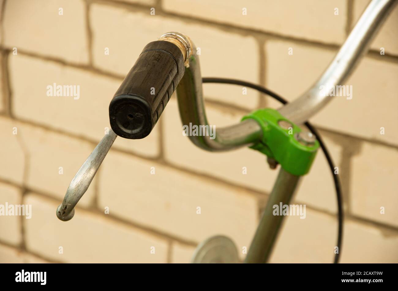 Old Russian bicycle handlebar with handbrake , chill Stock Photo Alamy