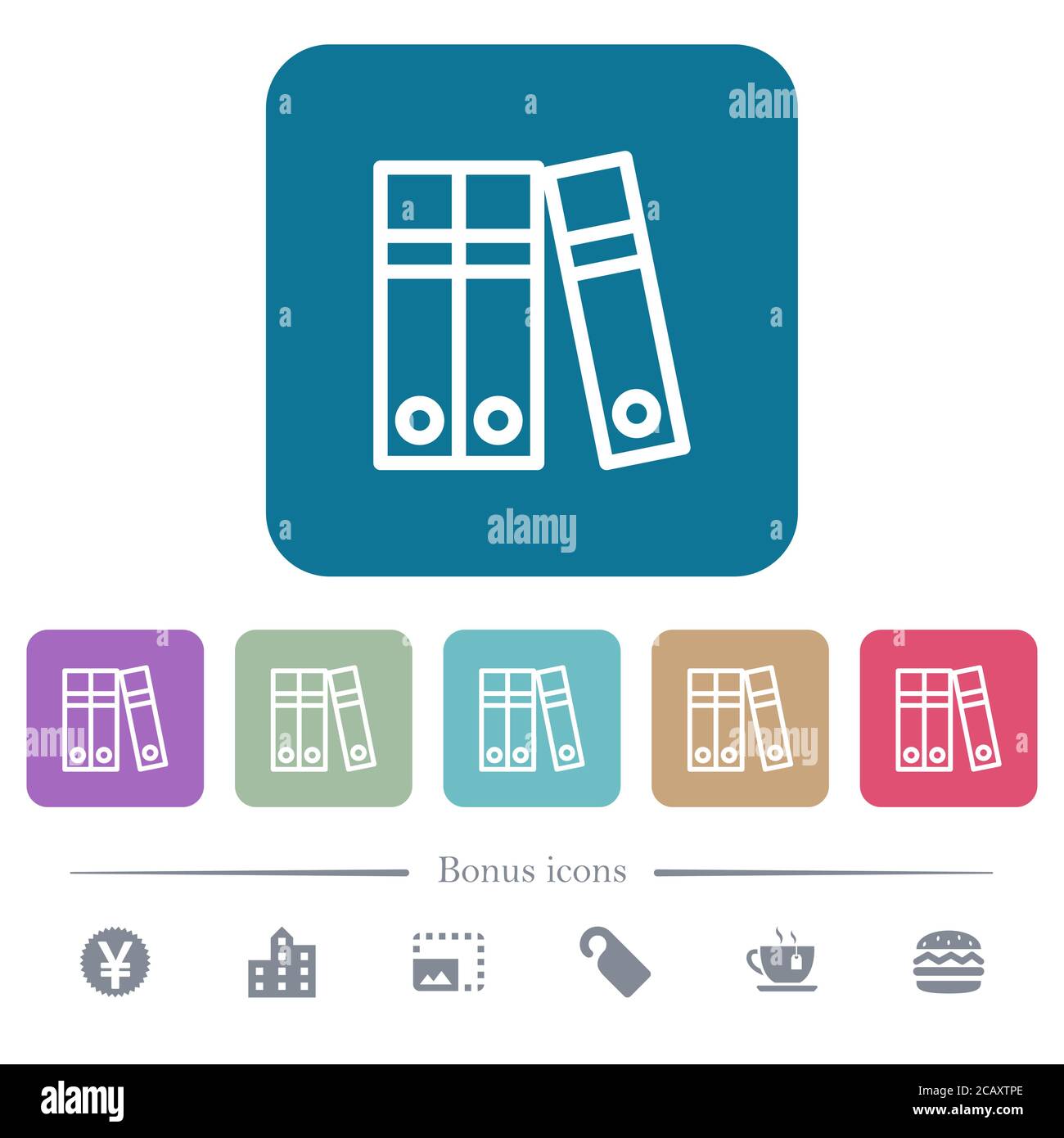 Document folders white flat icons on color rounded square backgrounds ...