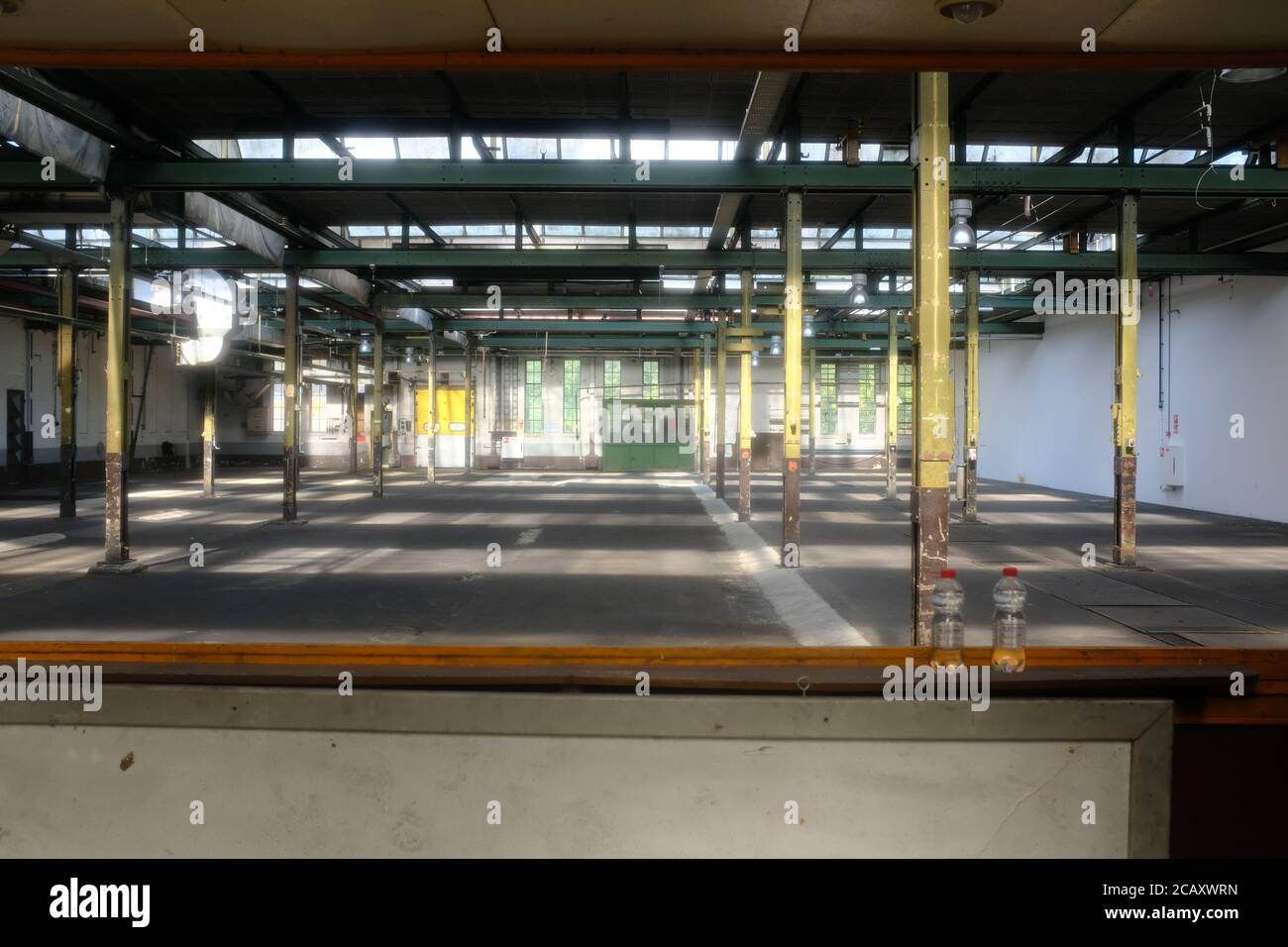 Abandoned industrial warehouse building on old industrial park called Hembrug in the Netherlands Stock Photo