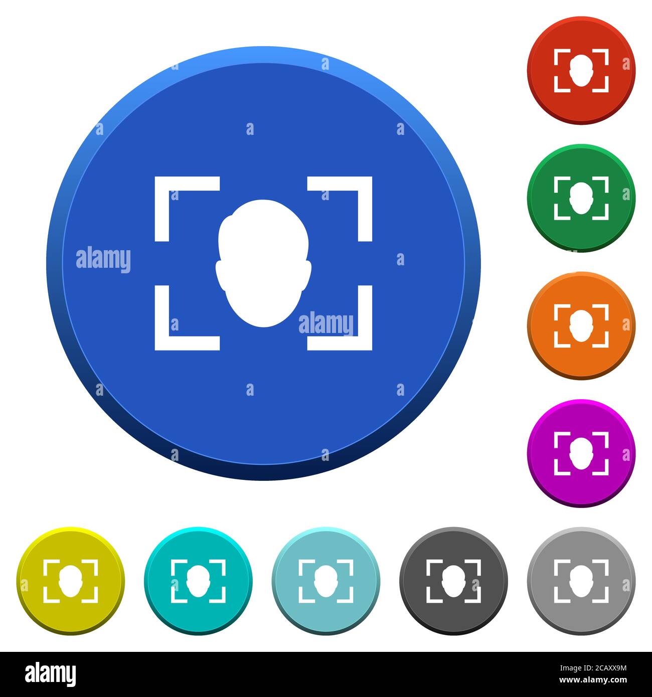 Camera selfie mode round color beveled buttons with smooth surfaces and ...
