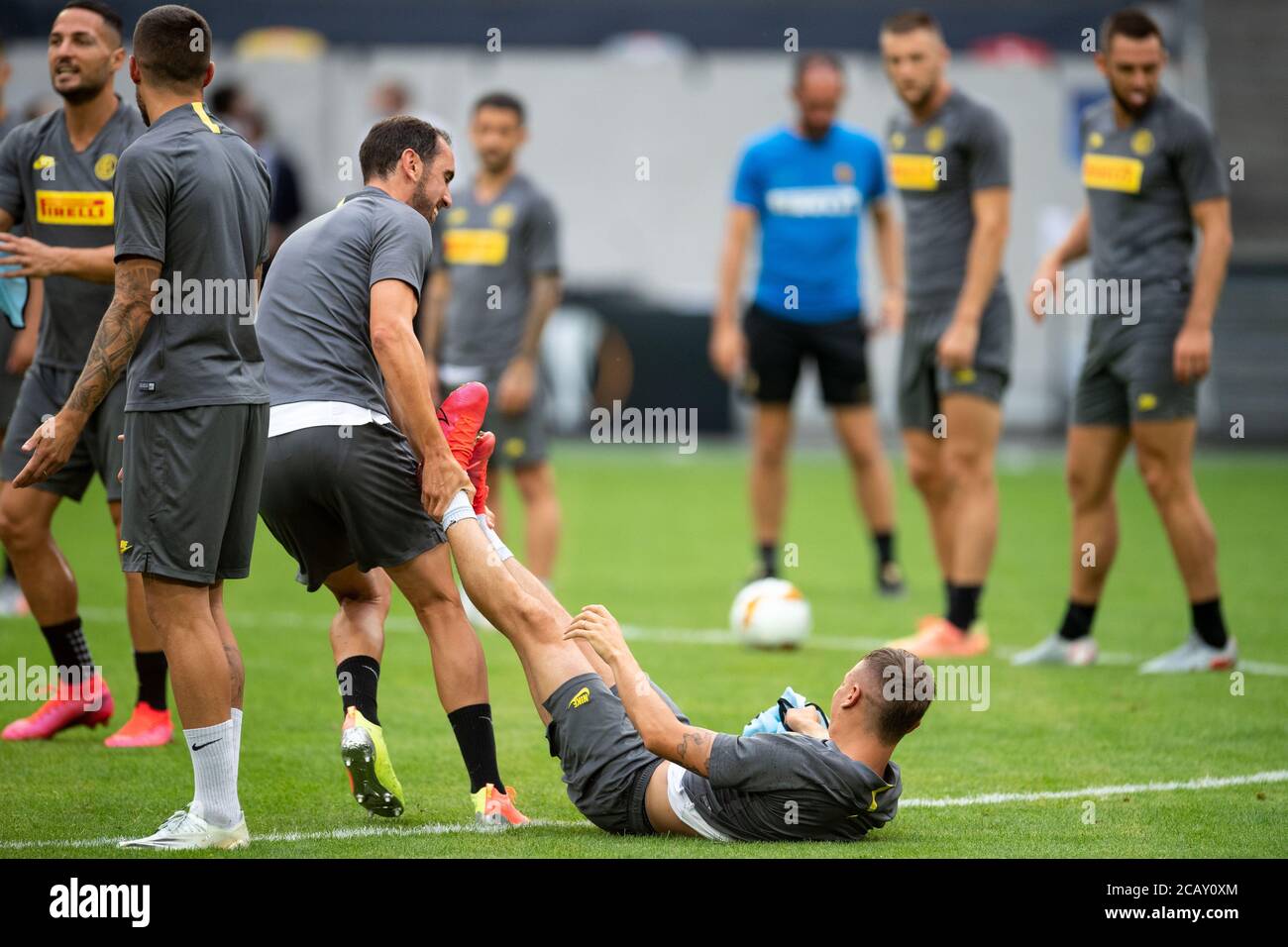 Duesseldorf Germany 09th Aug 2020 Football Europa League Quarter Finals Before The Inter Milan Bayer Leverkusen
