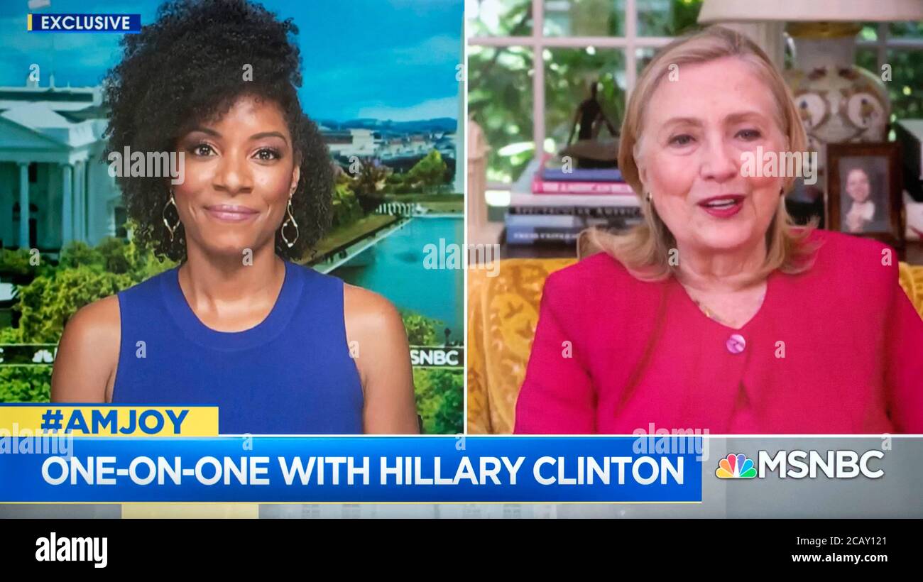 Chappaqua, New York, USA. 09th Aug, 2020. A screen grab of HILLARY