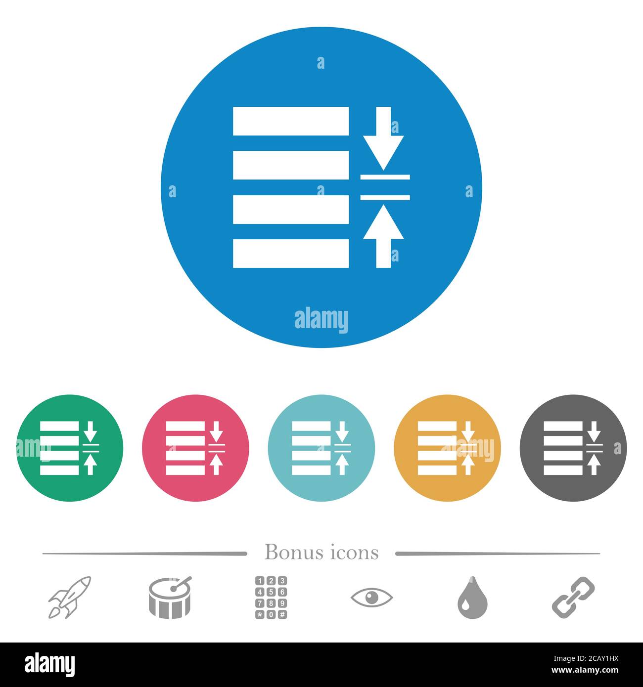 Adjust line spacing flat white icons on round color backgrounds. 6 ...