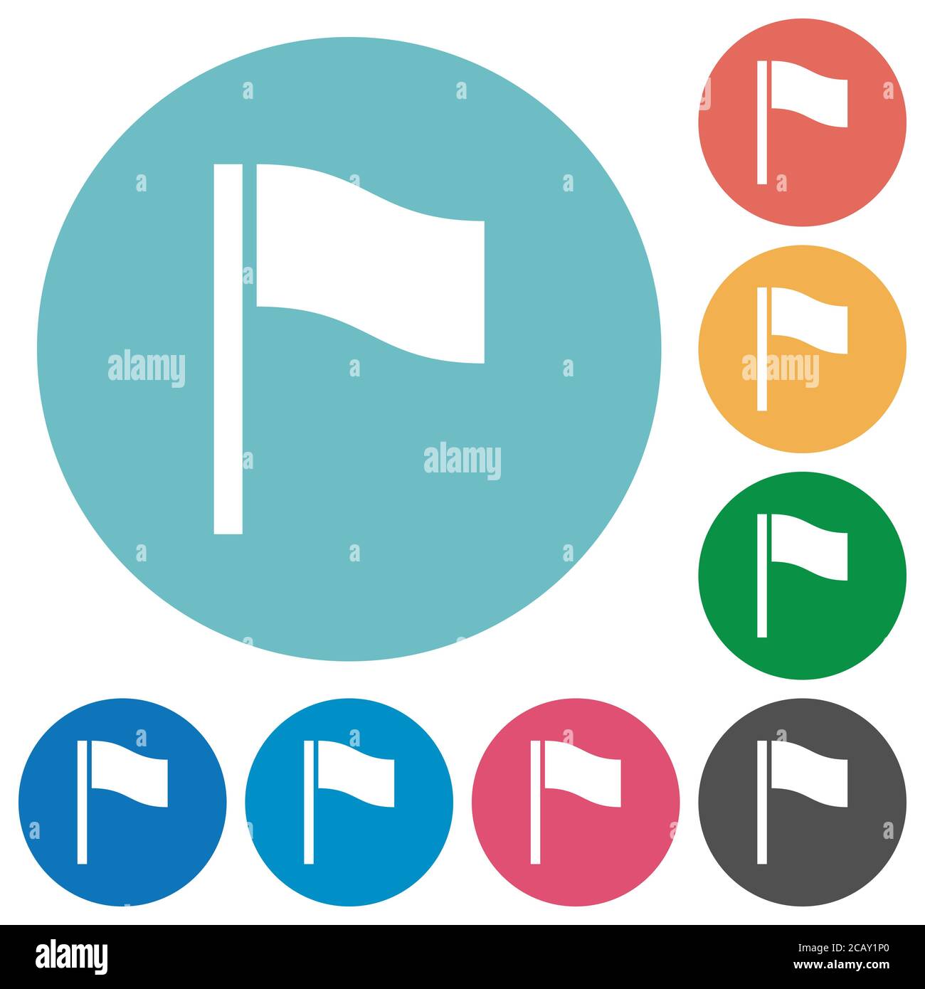 Flag flat white icons on round color backgrounds Stock Vector Image ...