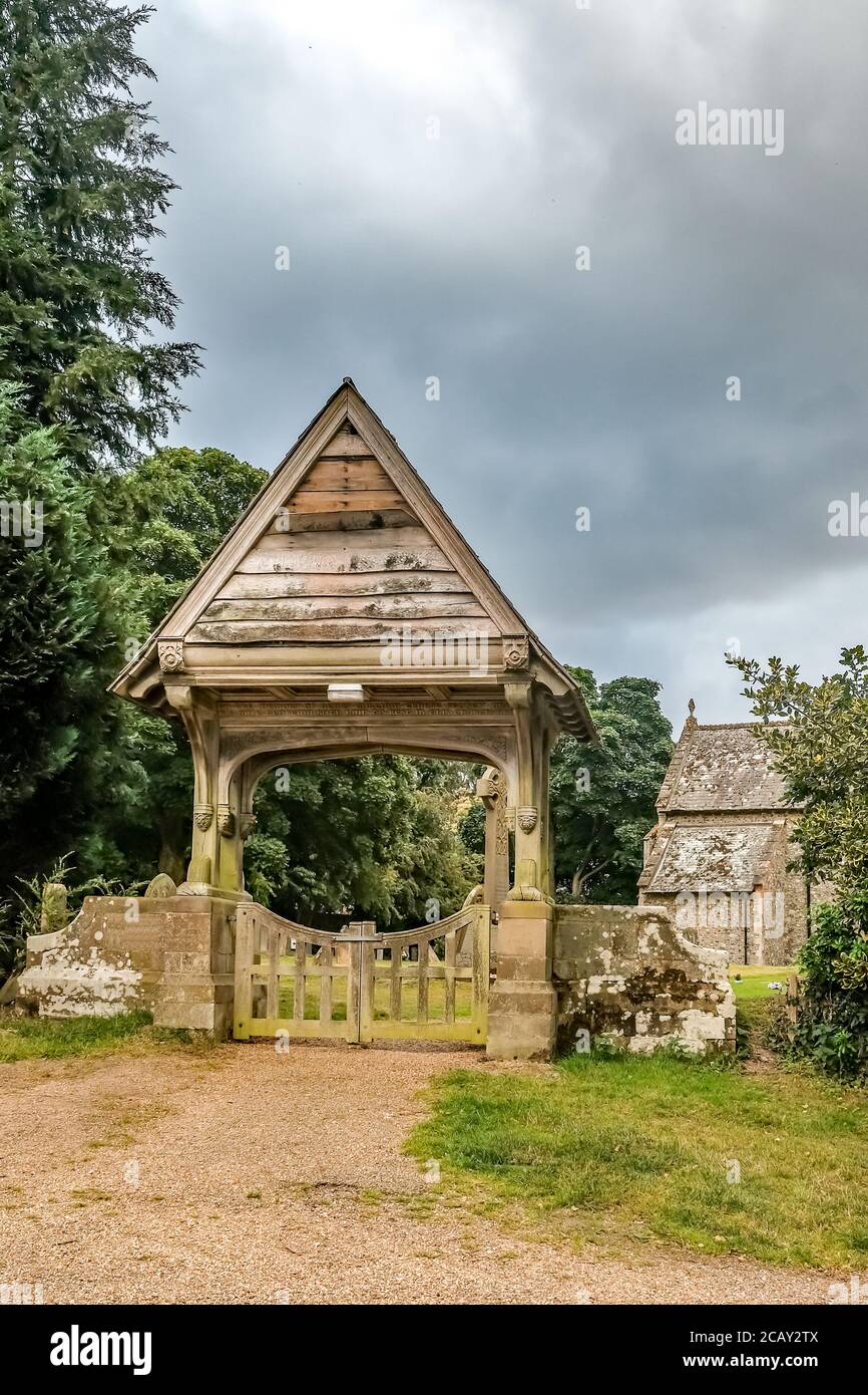 The elaborate entrance to St Benedicts Church in the Norfolk village of