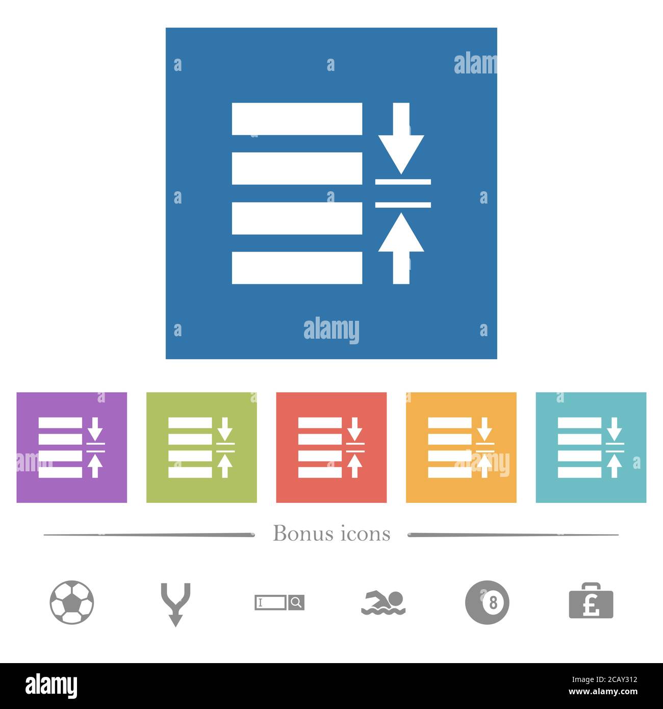 Adjust line spacing flat white icons in square backgrounds. 6 bonus ...