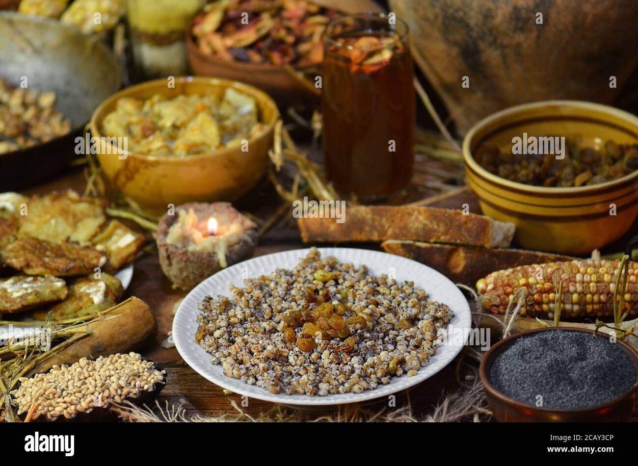 Traditional Ukrainian Christmas compote of dried fruits. Kutya with