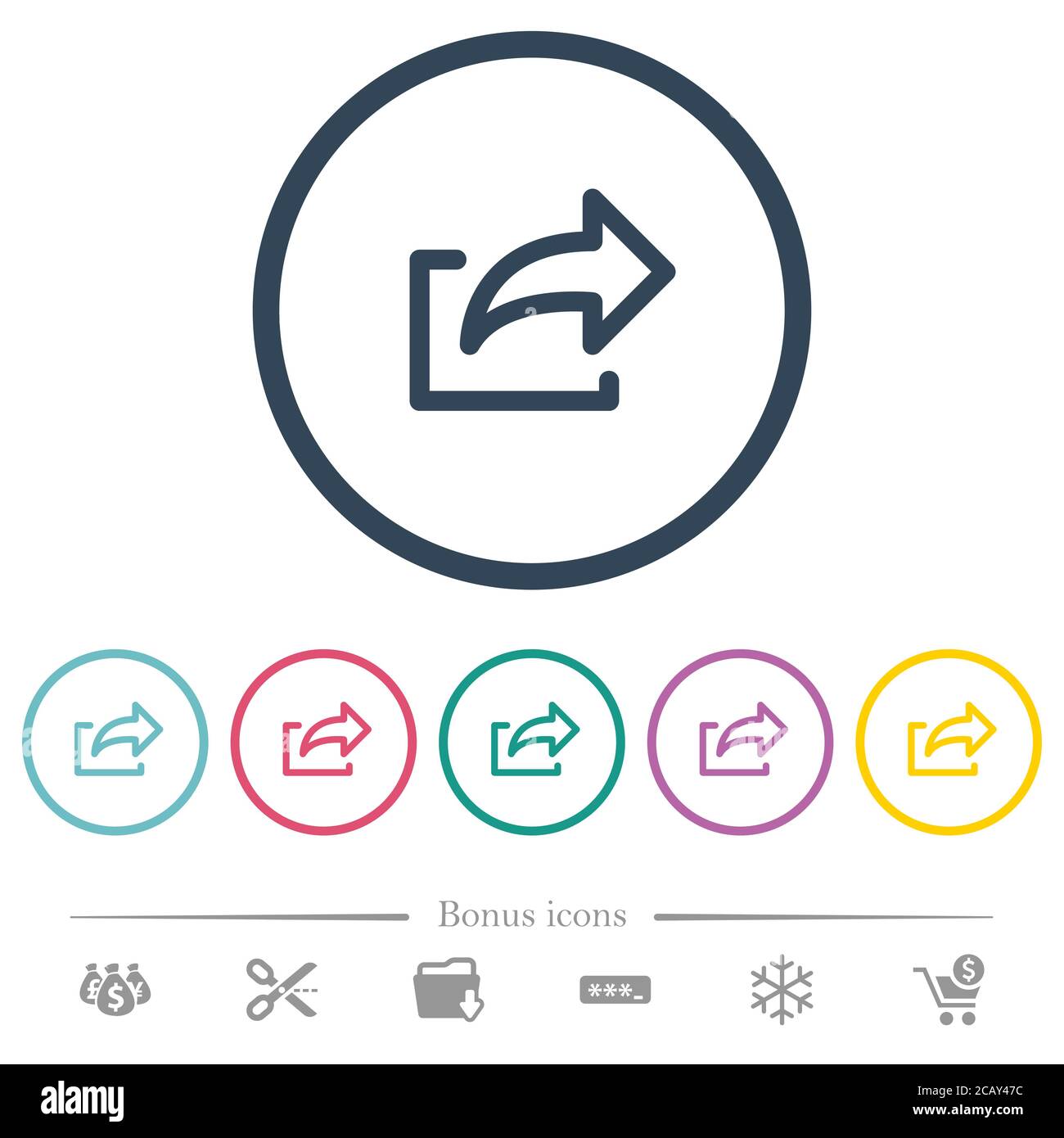 Export symbol flat color icons in round outlines. 6 bonus icons ...