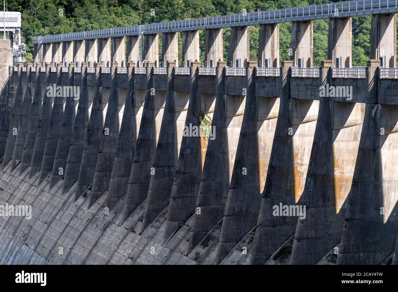 Bluestone dam flood control reservoir new river hinton west virginia hires stock photography