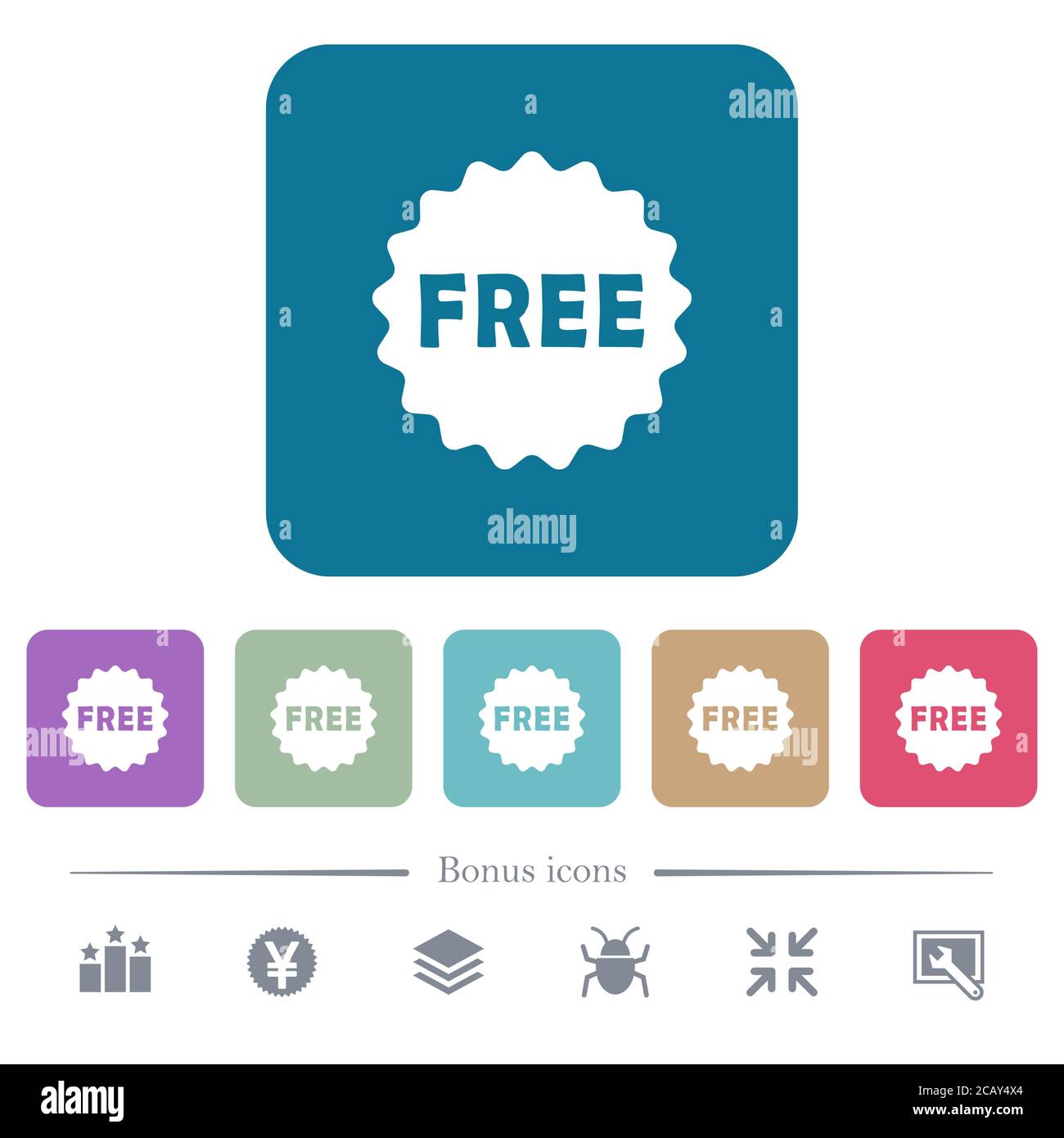 Free sticker white flat icons on color rounded square backgrounds. 6 ...
