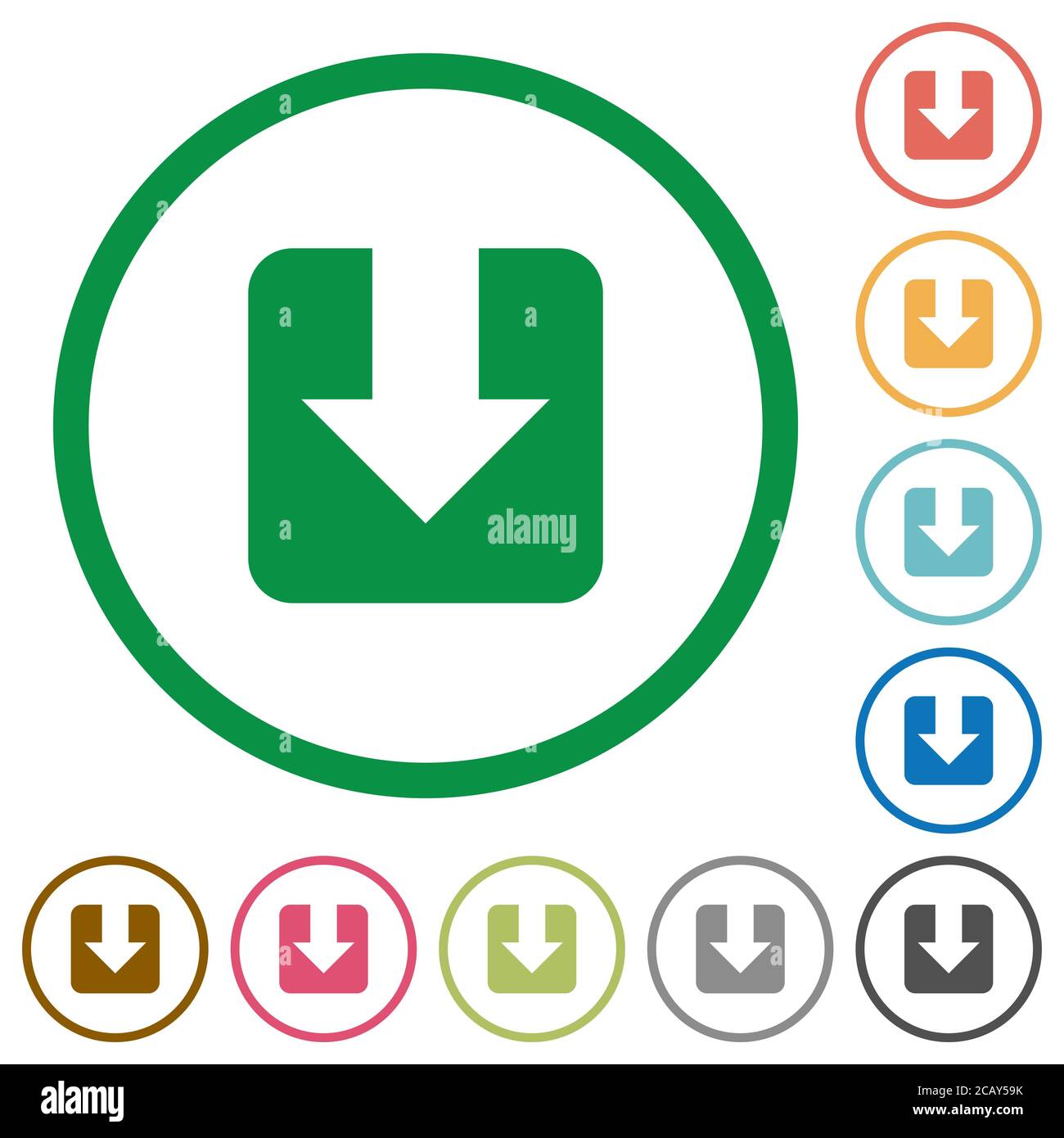 Download flat color icons in round outlines on white background Stock ...