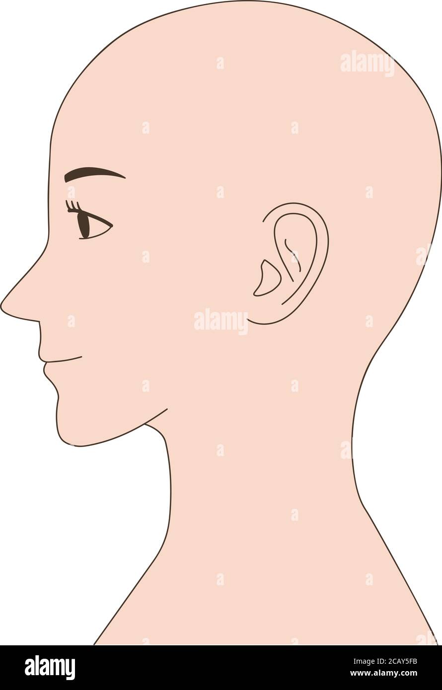 Mannequin of skinhead woman face. Vector illustration isolated on white background. Stock Vector