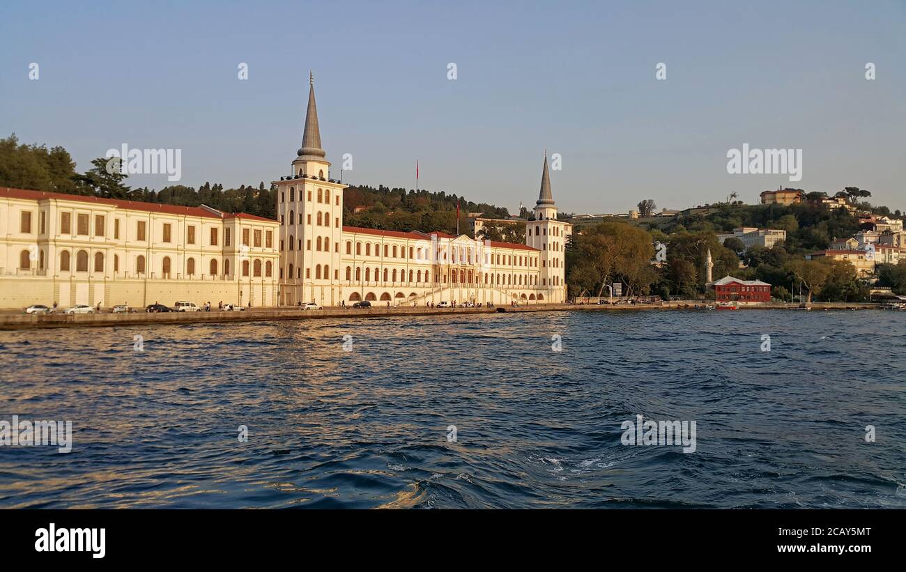 Istanbul, Turkey - September 11, 2017 :  View of the oldest military high school in Turkey, located in Çengelköy, Istanbul, on the Asian shore of the Stock Photo