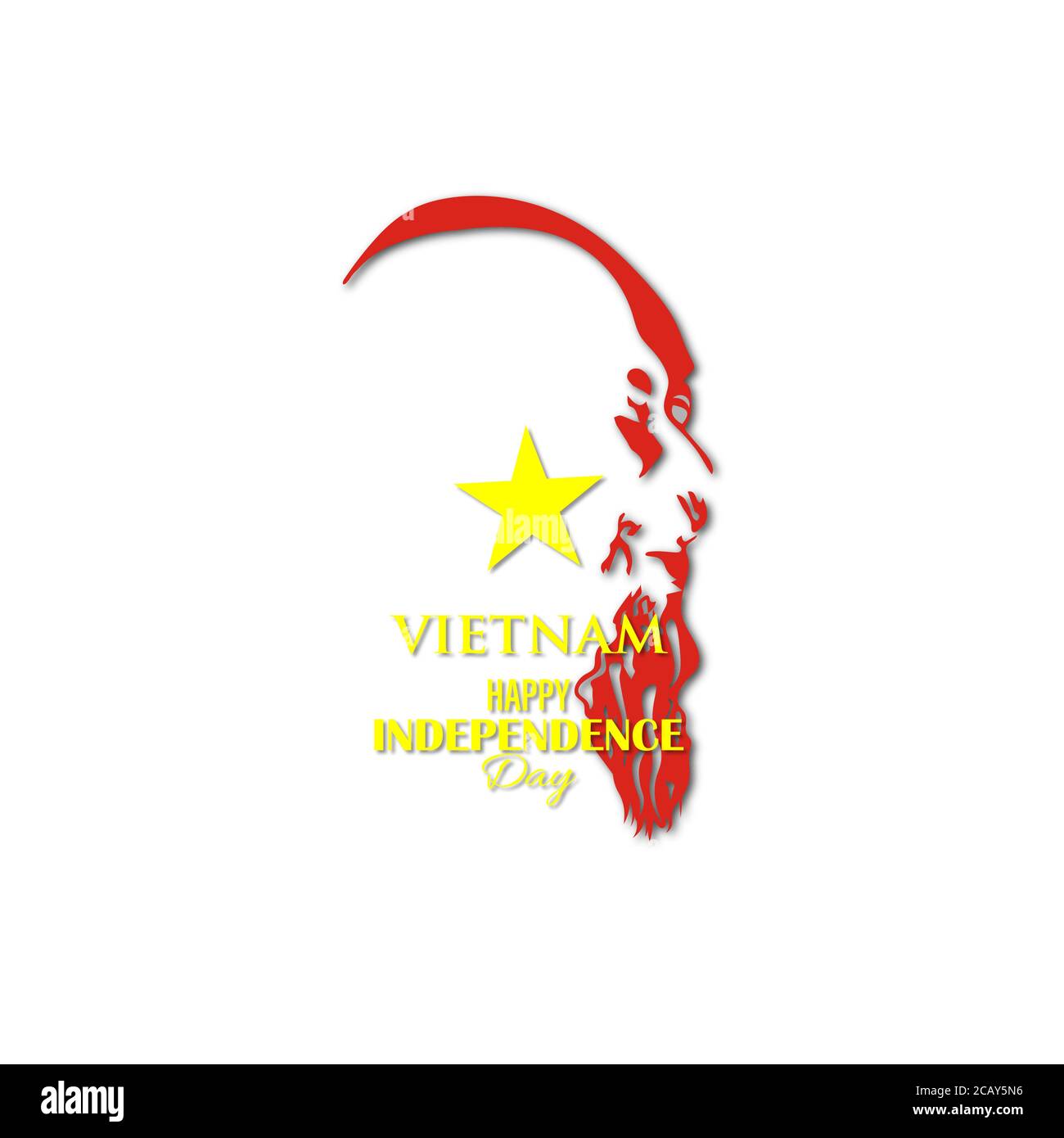 Vector Illustration of Vietnam independence day white background and yellow star flag on Vietnam. Stock Vector