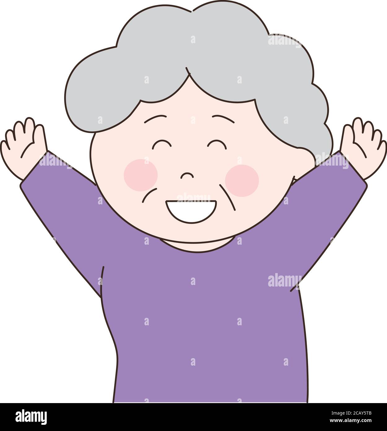 Energetic Elderly Woman. Vector Illustration Isolated On White ...