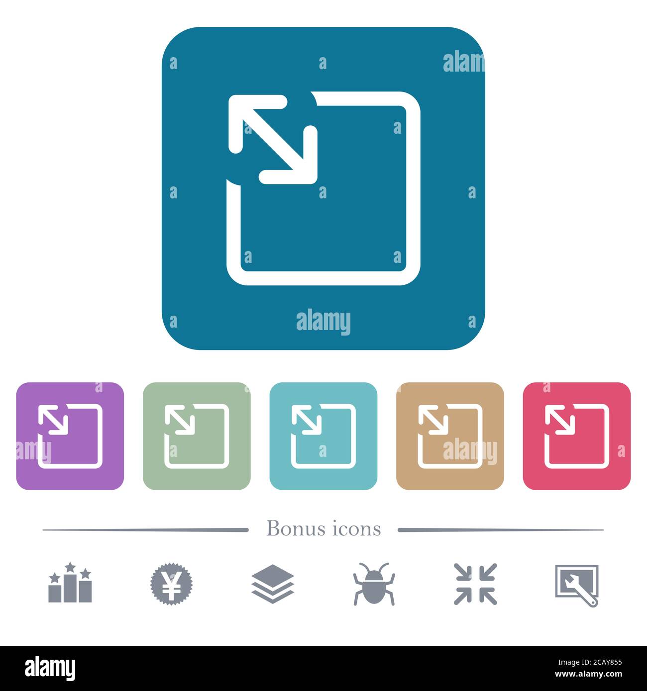 Resize object white flat icons on color rounded square backgrounds. 6 ...