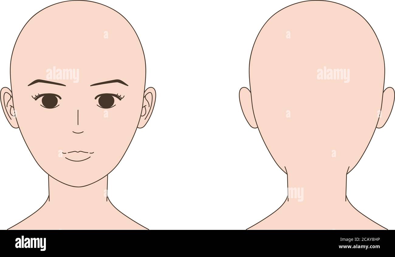 Mannequin of skinhead woman face. Vector illustration isolated on white background. Stock Vector