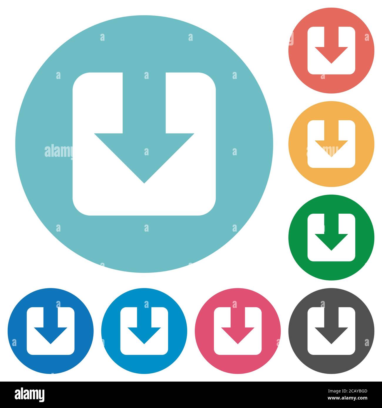 Download flat white icons on round color backgrounds Stock Vector Image ...
