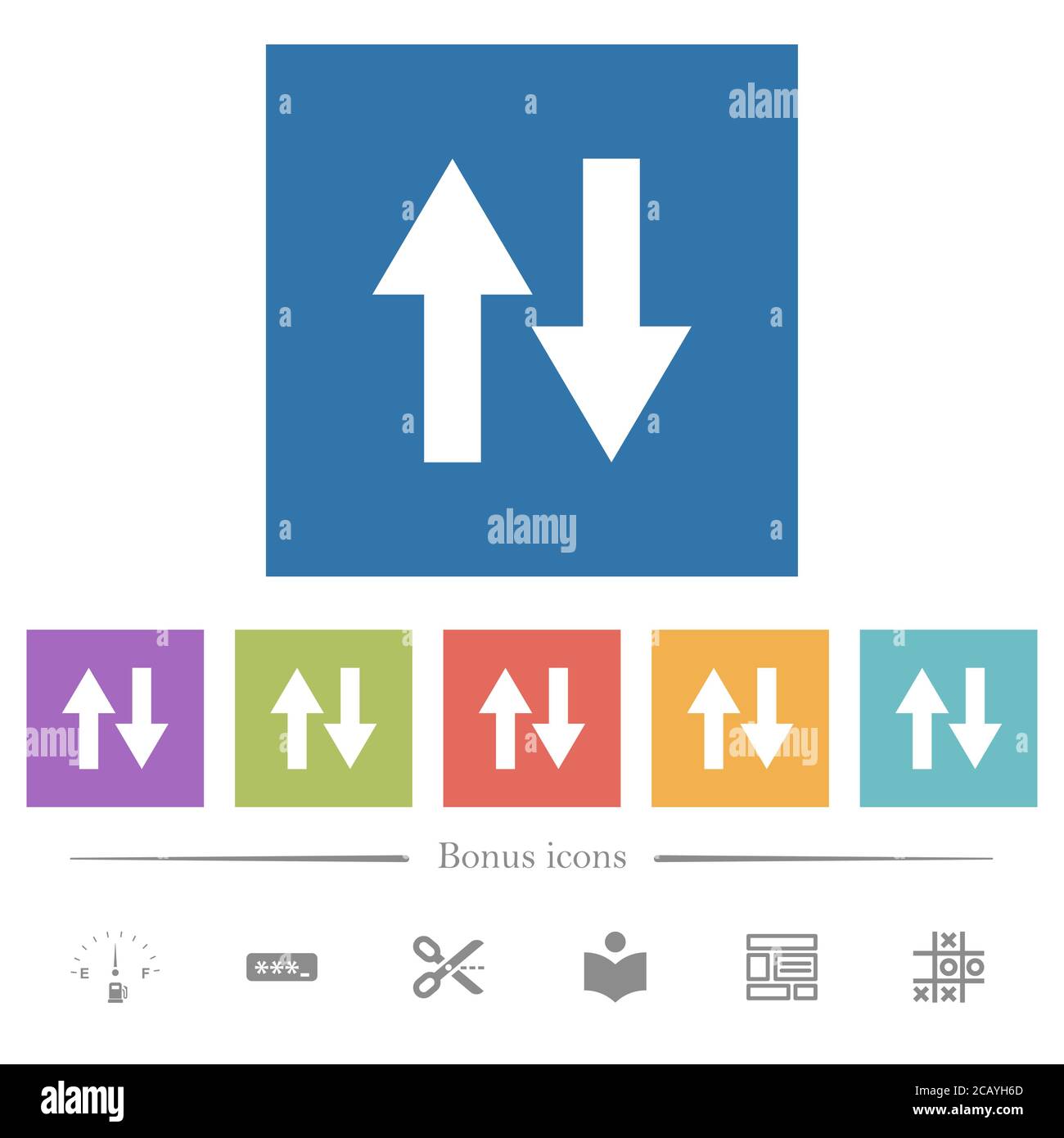 Data traffic flat white icons in square backgrounds. 6 bonus icons ...