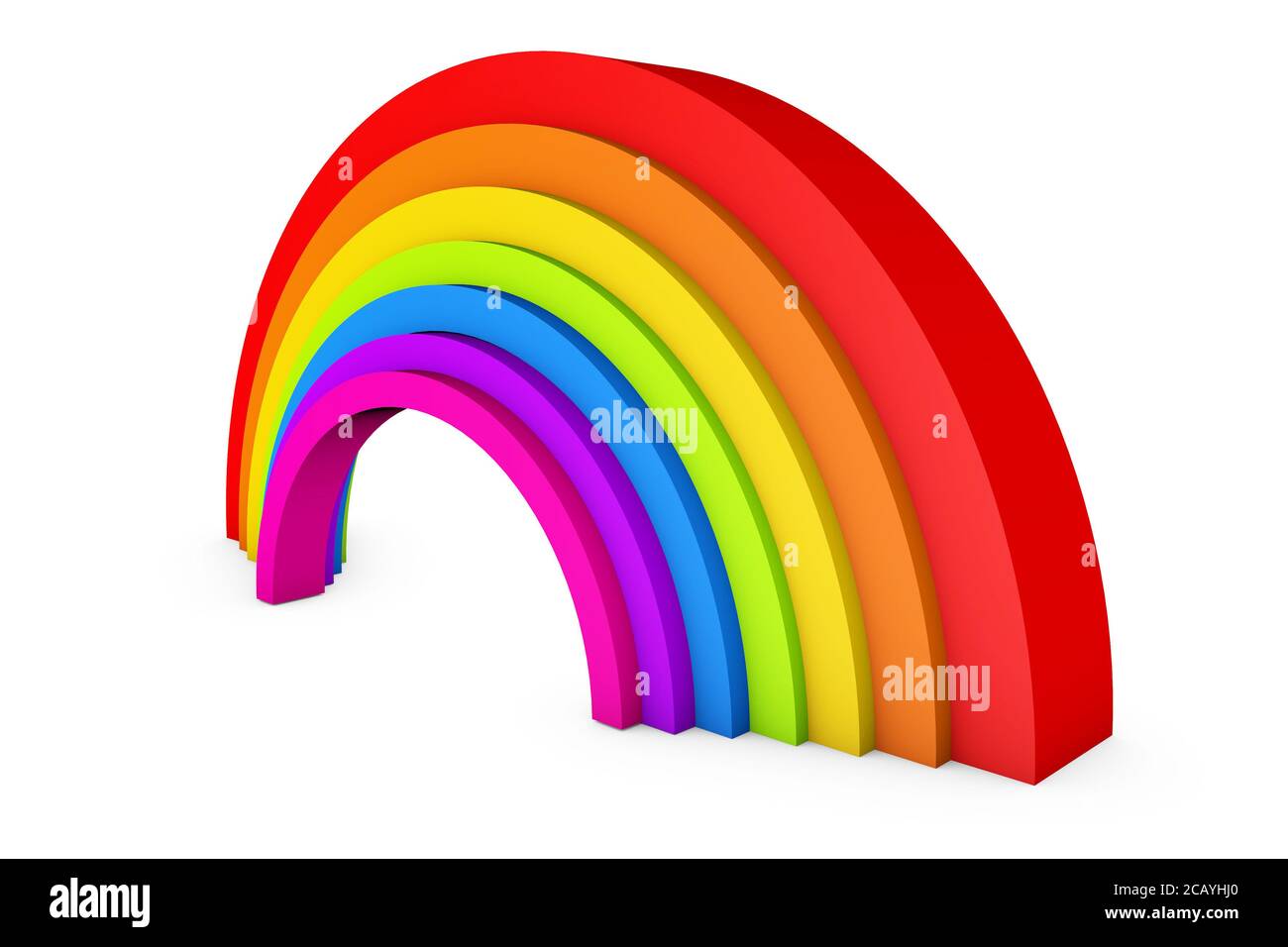 3D Render illustration of rainbow isolated or cut out on a white background Stock Photo