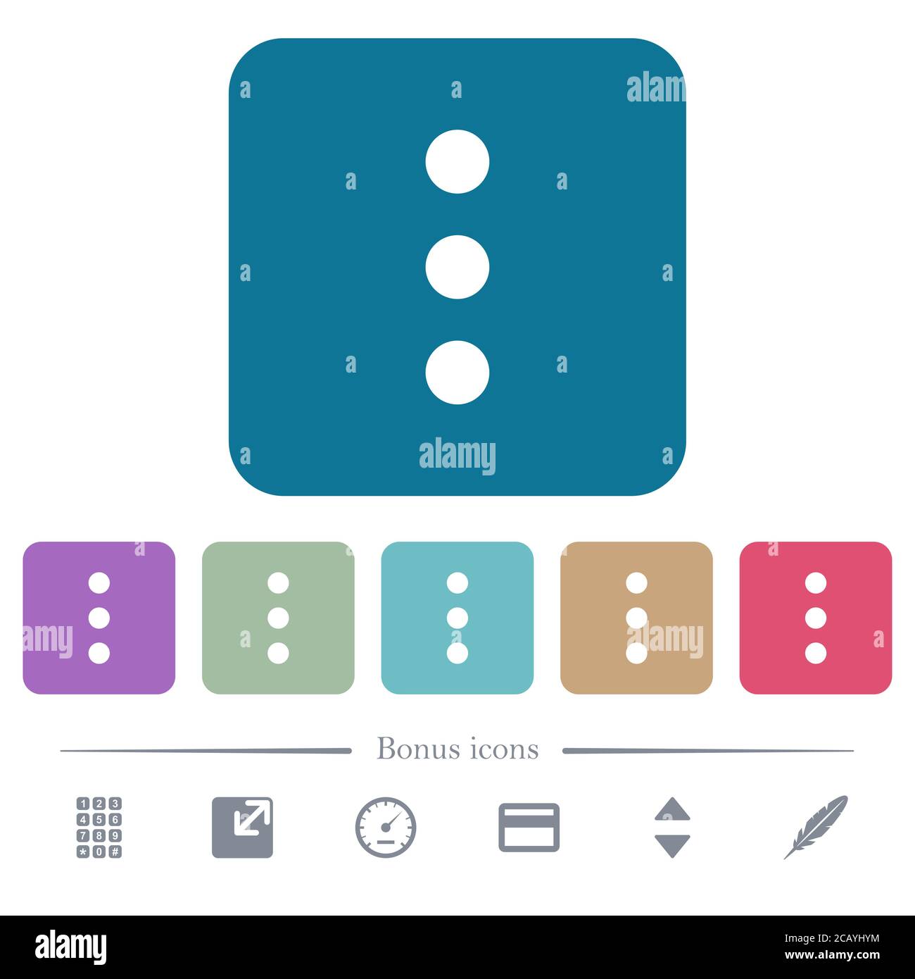 More options white flat icons on color rounded square backgrounds. 6 ...