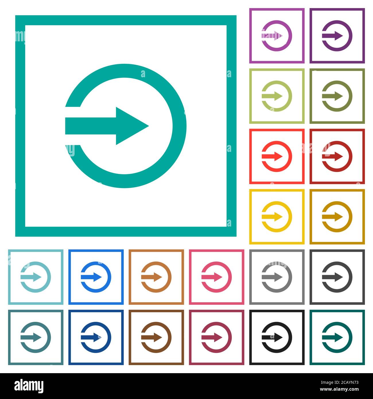 Import flat color icons with quadrant frames on white background Stock ...