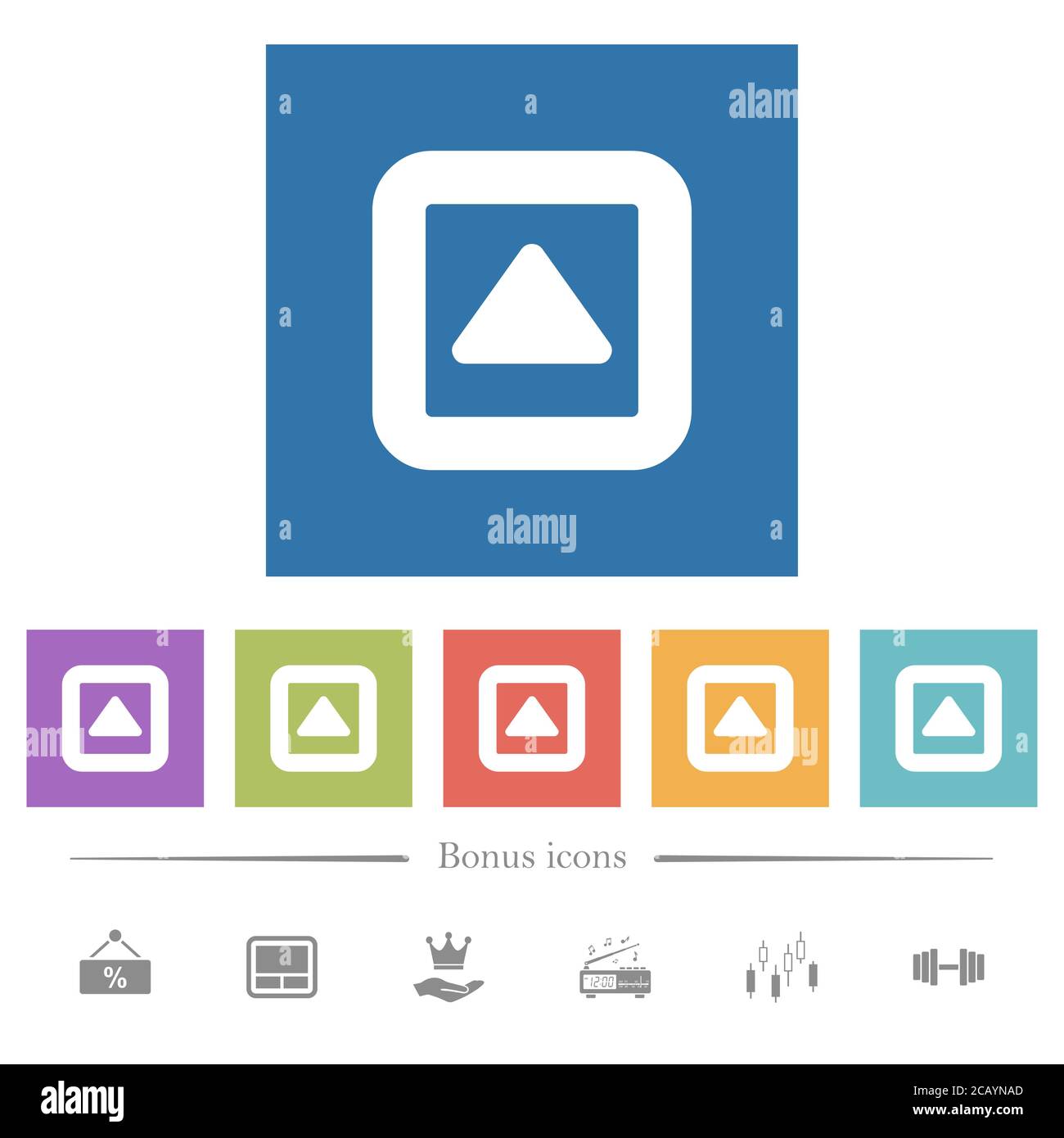 Toggle up flat white icons in square backgrounds. 6 bonus icons ...