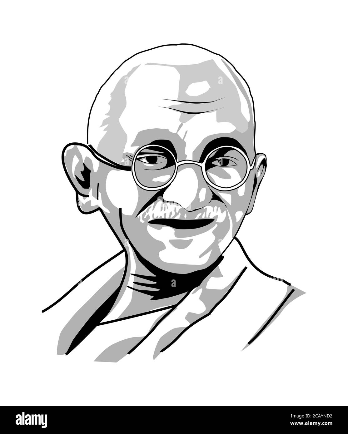 Gandhi illustration Portrait on Behance