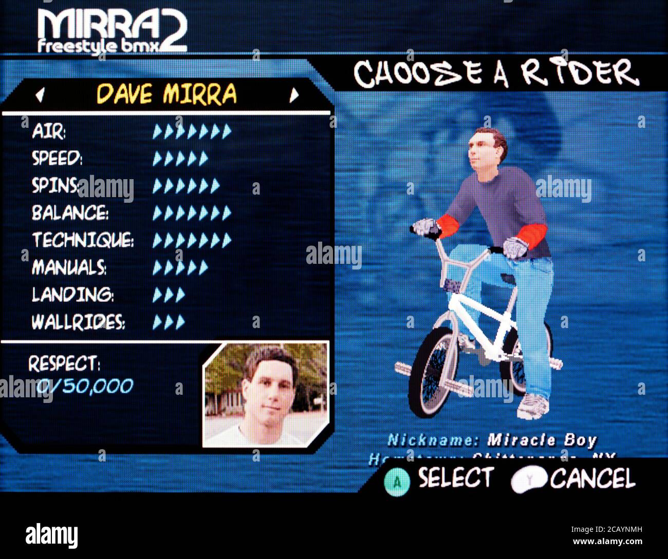 Dave Mirra Freestyle BMX 2 - Nintendo Gamecube Videogame - Editorial use only Stock Photo
