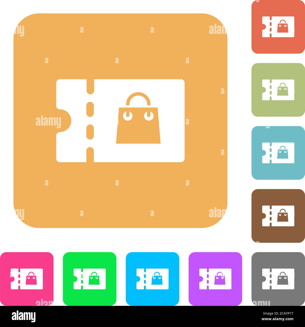 Bag discount coupon flat icons on rounded square vivid color ...