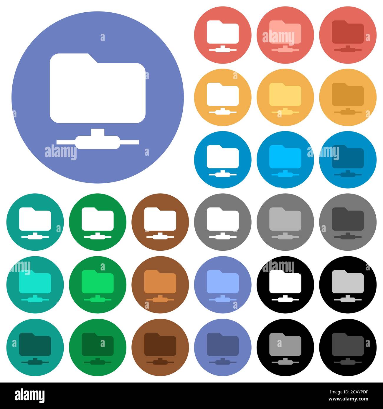FTP multi colored flat icons on round backgrounds. Included white ...