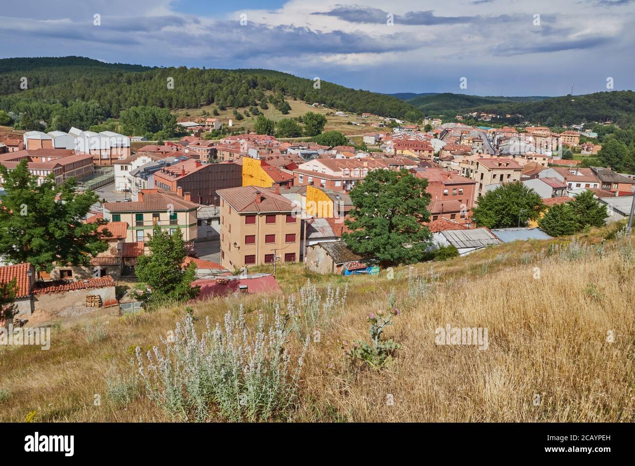 San Leonardo de Yague village in Soria province, Spain Stock Photo