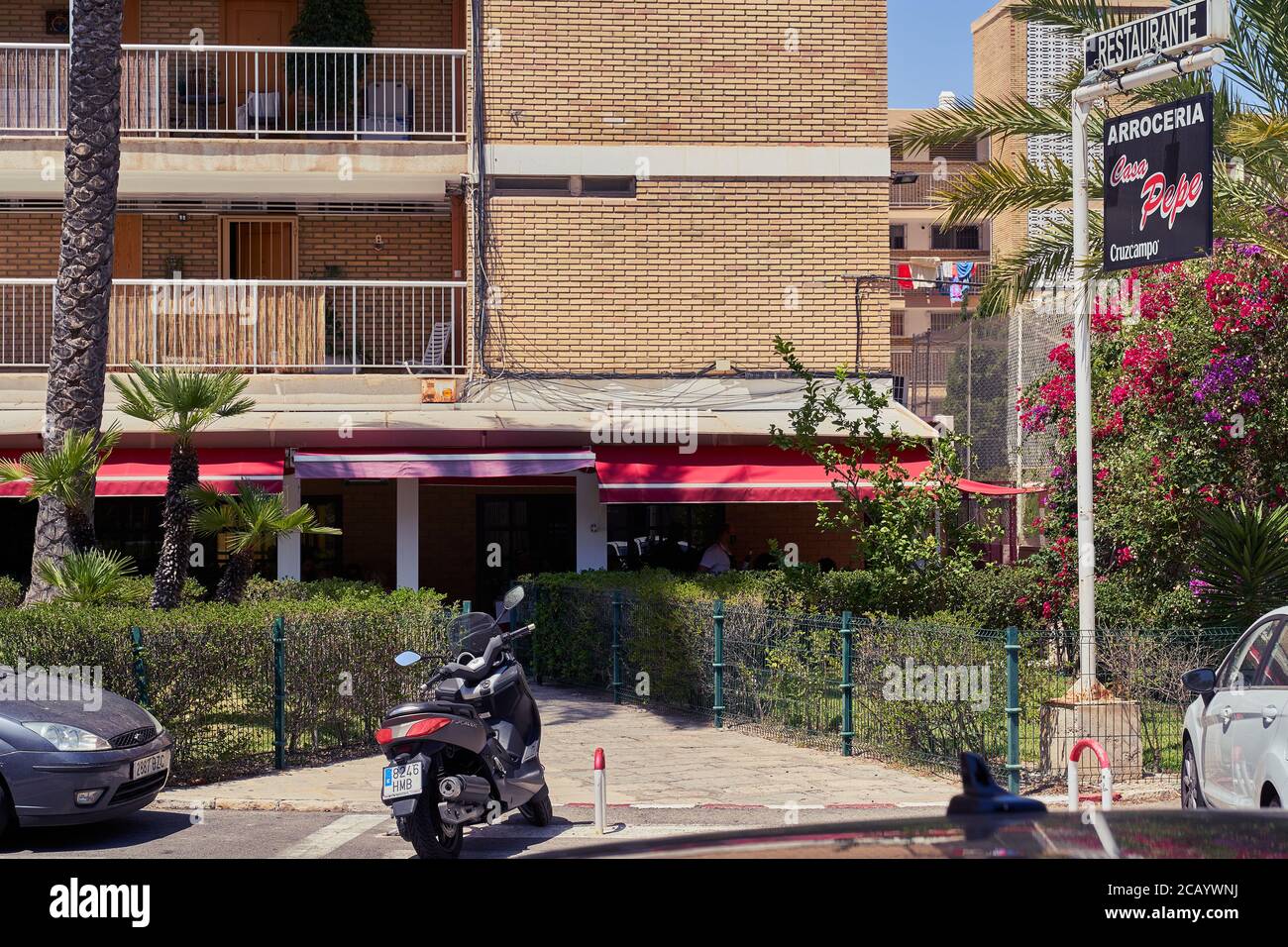The outside of famous rice restaurant Casa Pepe, Playa San Juan in Alicante, Spain, Europe, July 2020 Stock Photo
