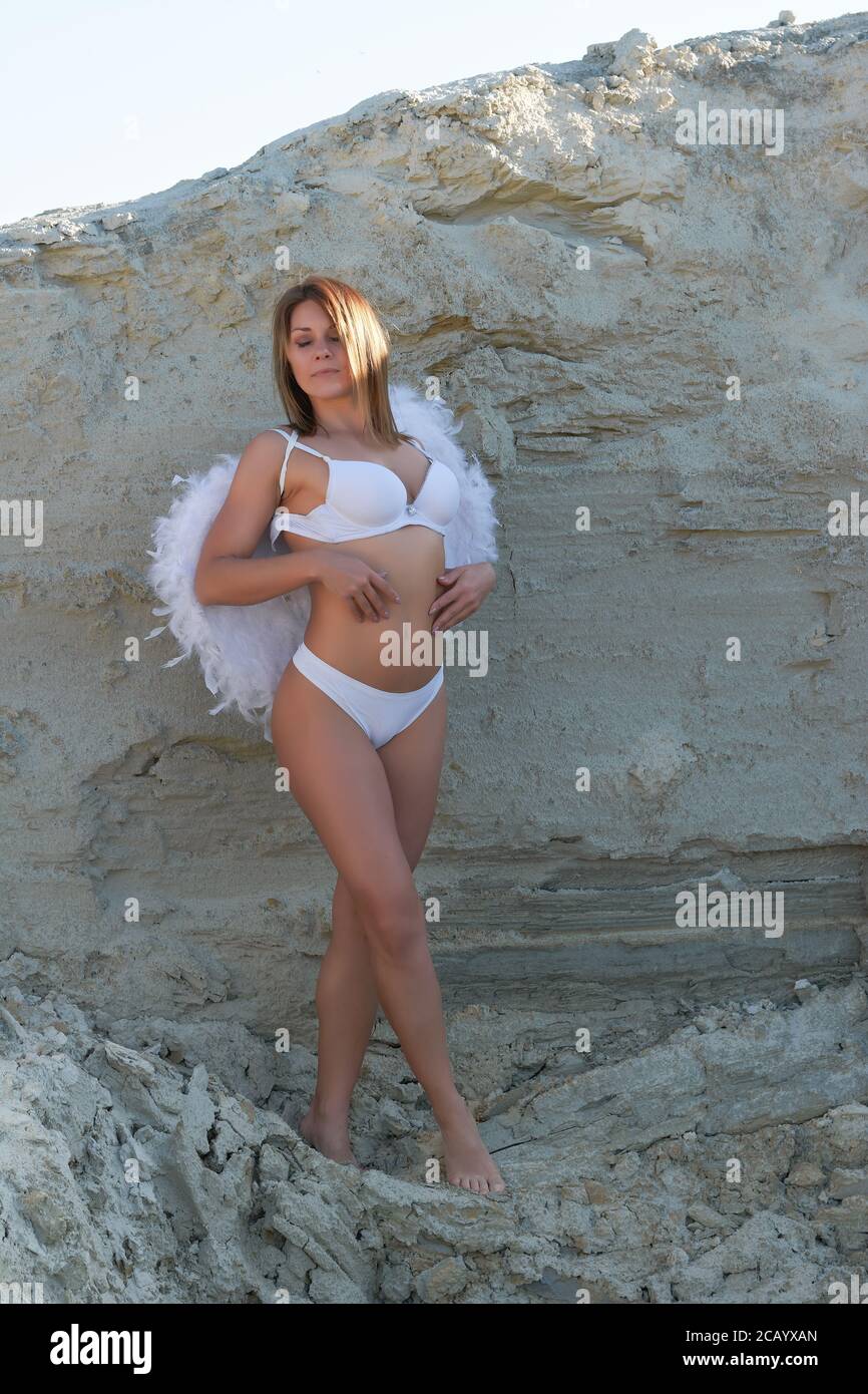 A heavenly angel with white wings in sexy underwear Stock Photo - Alamy A heavenly angel with white wings in sexy underwear Stock Photo - Alamy
